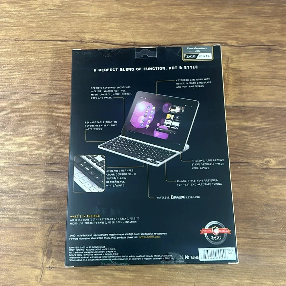 SOLO ZAGG KEYS STAND-ALONE iPAD 2 & GALAXY TAB 10.1 KEYBOARD NEW NEVER USED